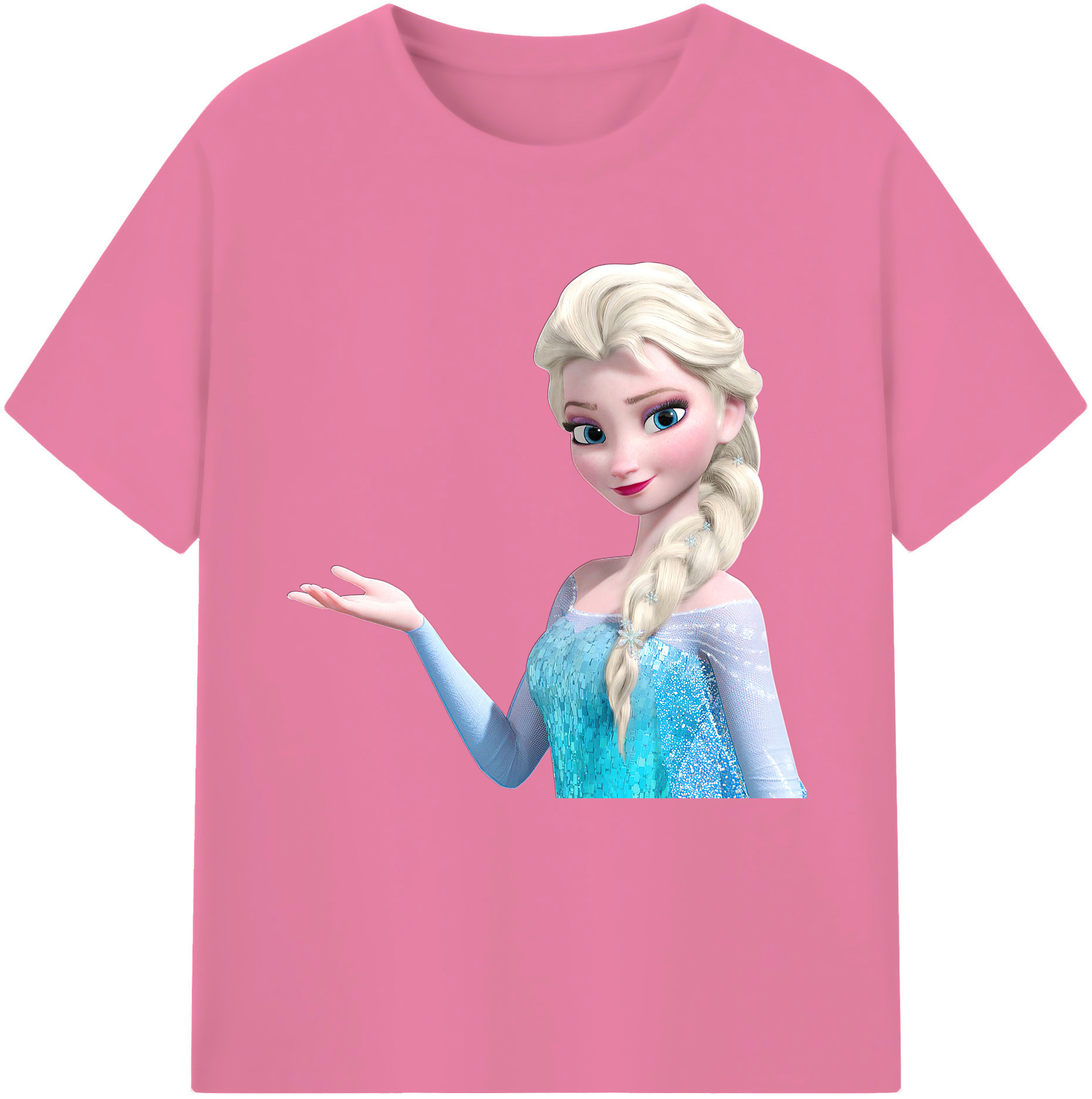 （画像用） アナと雪の女王 アンナ エルサ Frozen Anna Elsa 綿100％半袖Tシャツ（フロントプリント）